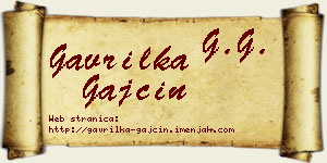 Gavrilka Gajčin vizit kartica